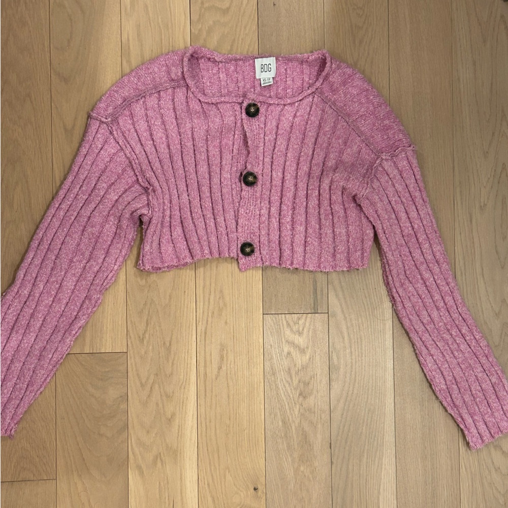 BDG Mauve Ribbed Women's Cardigan